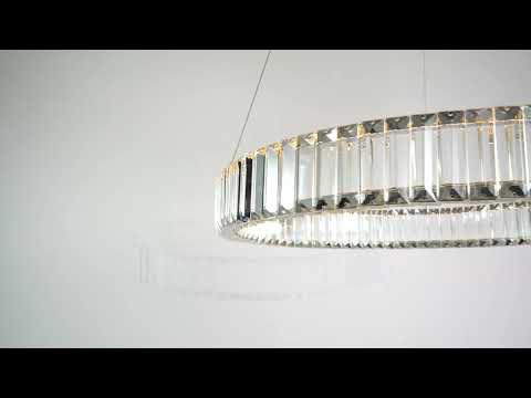 Utopia Sabo LED Ring Pendant - Clear Crystal Glass