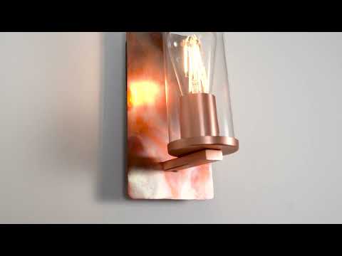 Utopia Swirl Wall Light - Copper Patina And Clear Glass