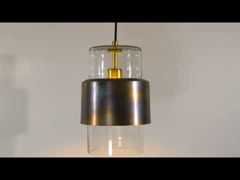 Utopia Swirl Single Pendant - Bronze Patina With Clear Glass