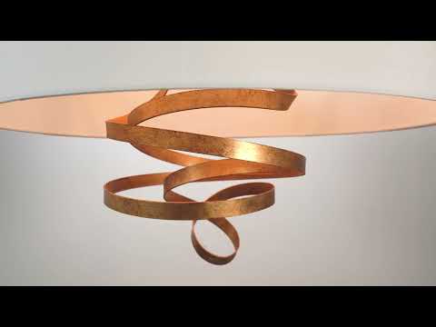 Utopia Swirl Pendant - Gold With Ivory Shade