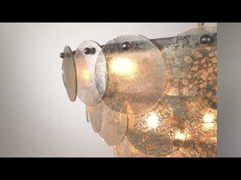 Utopia Scale 9 Light Pendant Chandelier - Antique Silver - 62cm Diameter