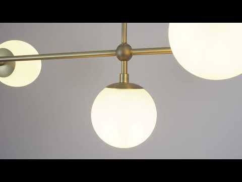 Utopia Sphere 5 Light Linear Pendant - Antique Brass - Length 162cm