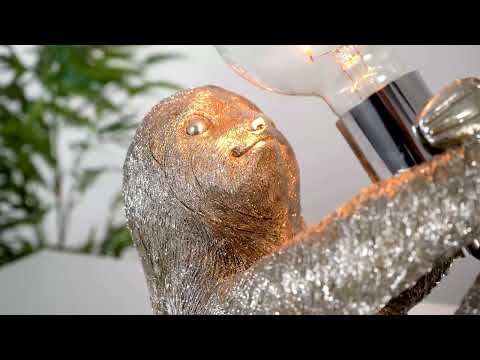 Utopia Sleepy Sloth Table Lamp - Vintage Silver