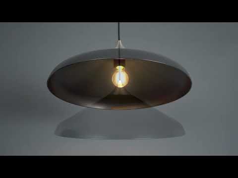 Utopia Smooth Coned Ceiling Pendant Pendant - Matt Black & Matt Nickel Plate