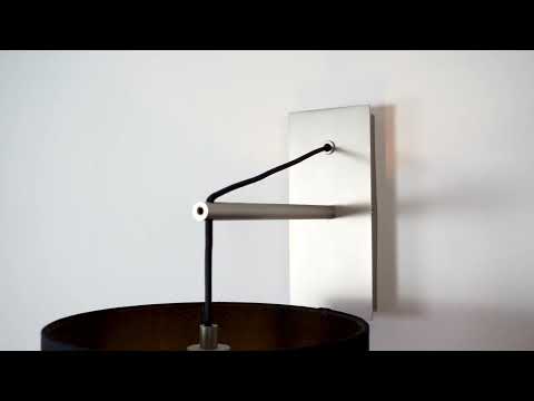Utopia Point Wall Light - Matt Nickel And Black Shade