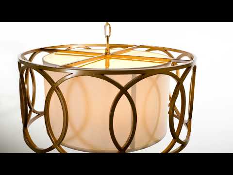 Utopia Ring 4 Light Pendant - Brushed Gold And White Inner Shade - 55cm Diameter