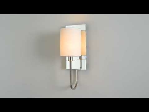 Utopia Magnum Mirrored Wall Light - Bright Nickel & Vintage White Shade