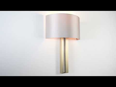 Utopia Groove Wall Light - Matt Brass With Mink Shade