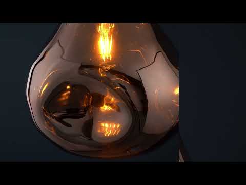 Utopia Dent Large Glass Ceiling Pendant - Metallic Copper
