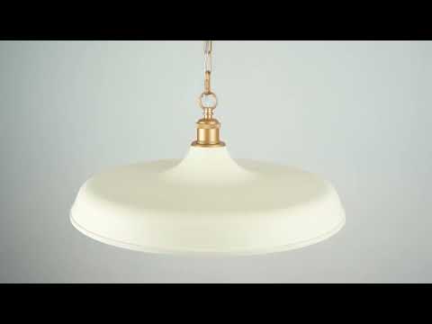 Utopia Vogue Mid Century Single Pendant Light - Matt Warm White & Satin Gold