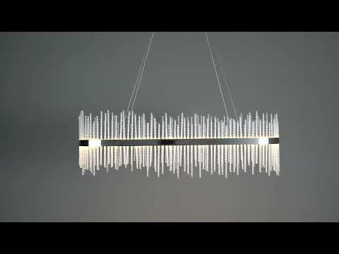 Utopia Twist Linear Pendant - Chrome Plate & Clear Glass