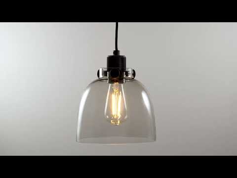 Utopia Metallic Single Pendant - Black Chrome With Smoked Grey Tinted Glass
