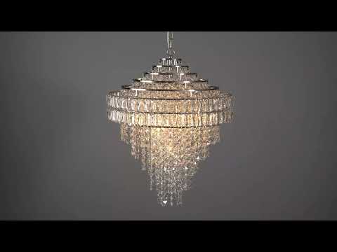 Utopia Celestial 7 Light Tiered Pendant - Bright Nickel Plate & Clear Crystal
