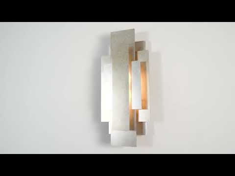 Utopia Overlay 2 Light Wall Light - Antique Silver Leaf