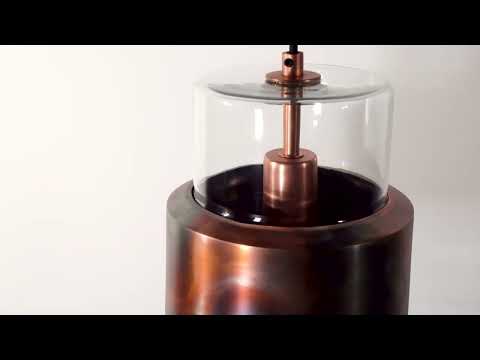 Utopia Swirl Single Pendant - Copper Patina And Clear Glass