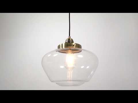 Endon Camberley Pendant Light - Antique Brass With Clear Glass