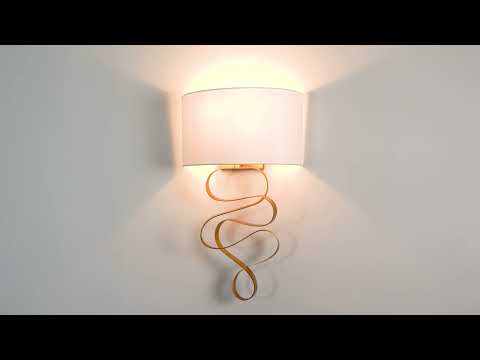 Utopia Swirl Wall Light - Gold And Ivory Shade