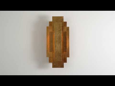 Utopia Overlay 2 Light Wall Light - Antique Gold