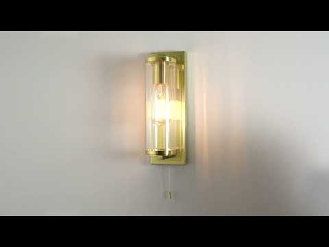 Utopia Tube Wall Light - IP44 - Brushed Gold