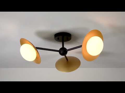 Utopia Planet 3 Light Semi Flush - Gold - 59cm Diameter