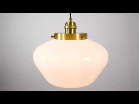 Endon Camberley Pendant Light -  Shiny Brass With Opal Glass