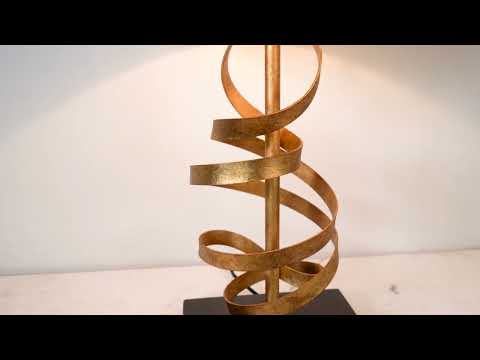 Utopia Swirl Table Lamp - Gold And Ivory Shade