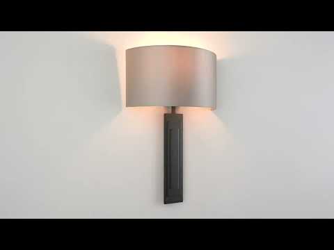 Utopia Art Deco Wall Light - Brushed Bronze And Mink Shade