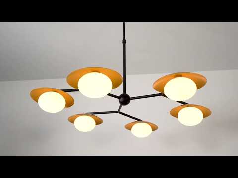 Utopia Planet 6 Light Pendant - Gold - 85cm Diameter