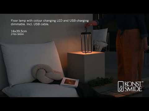 Konstsmide Manorola Outdoor Lantern with USB - Matt Black