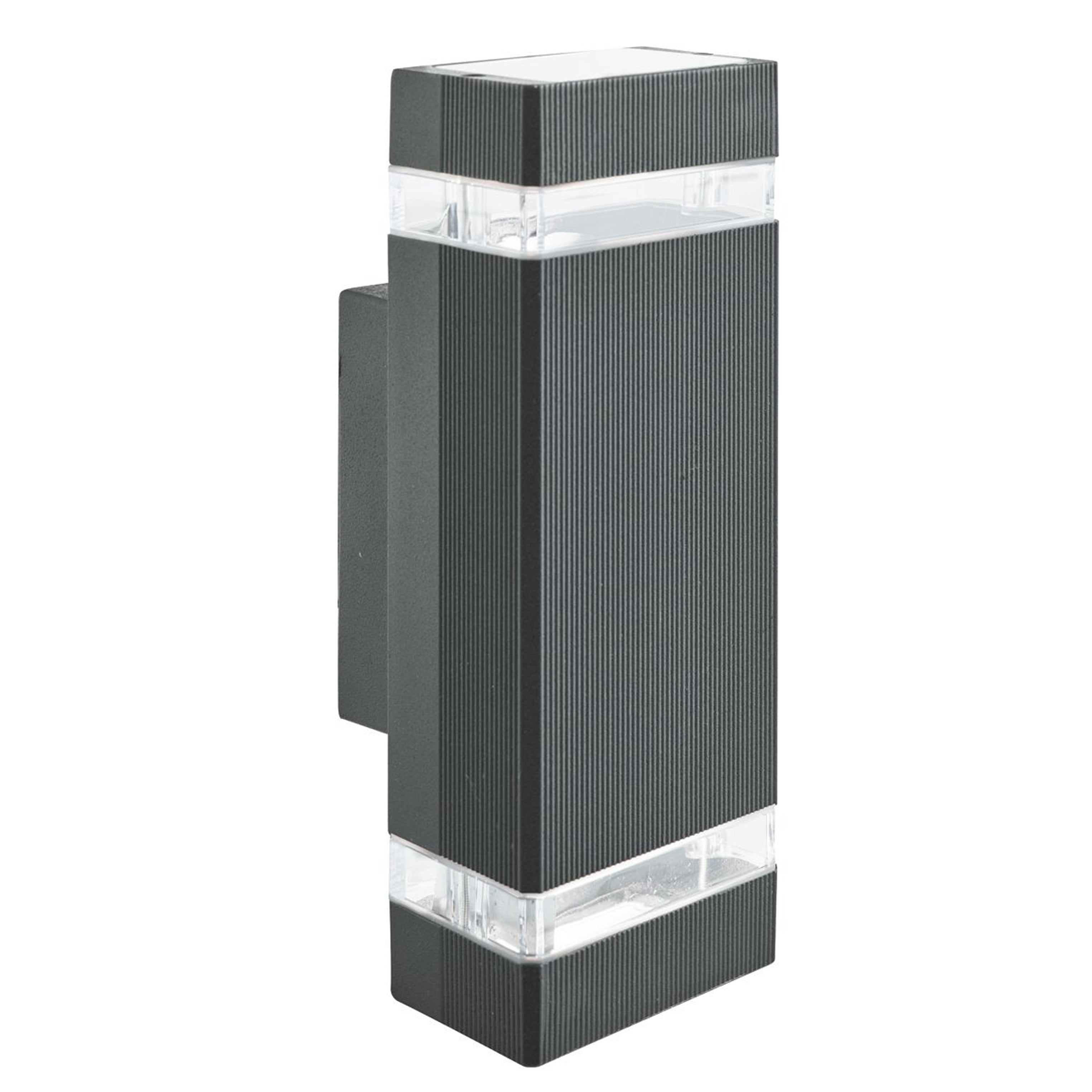Searchlight Shelley LED Outdoor Wall Light - Black & Glass Diffuser - IP44