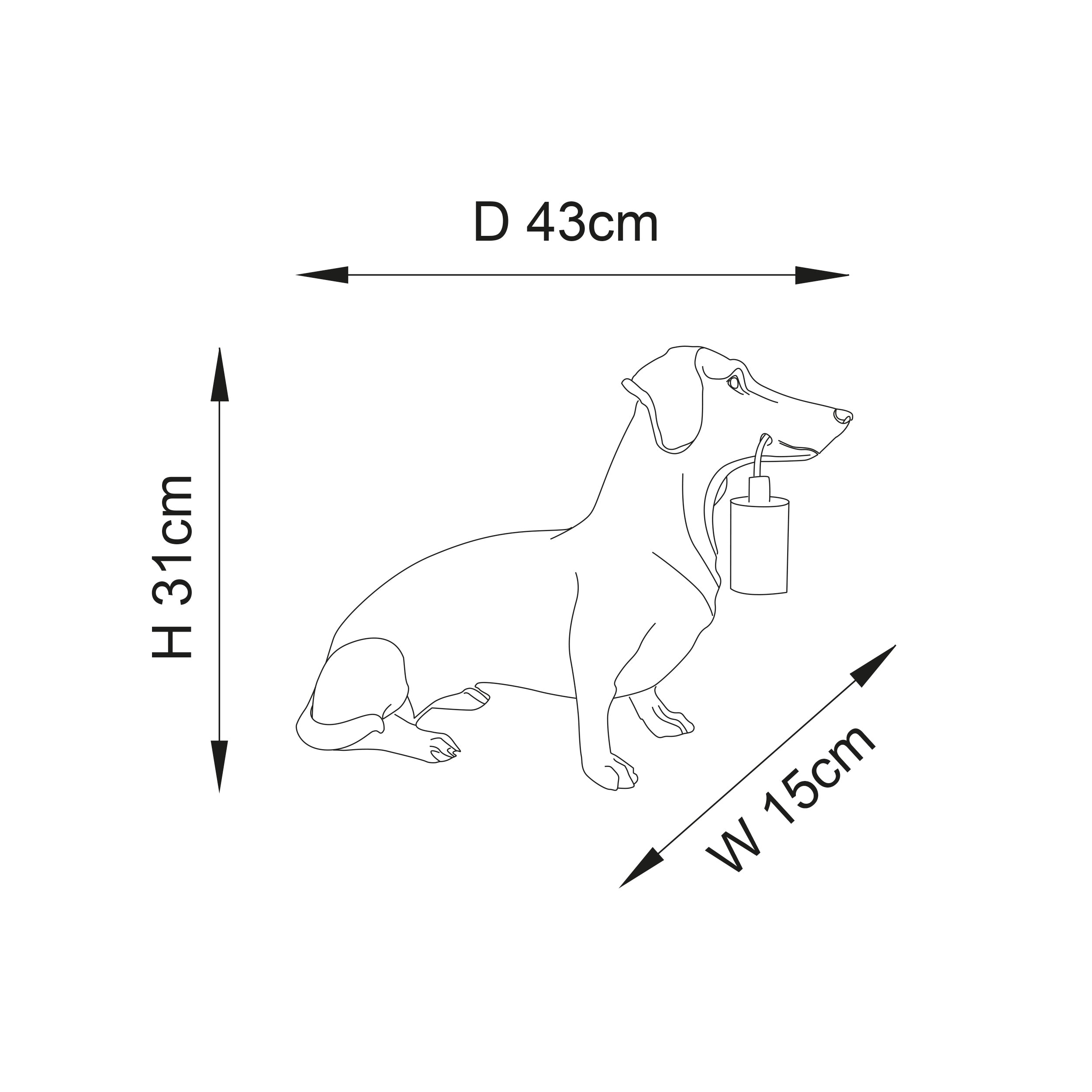 Endon Slinky The Dachshund Table Lamp - Vintage Gold