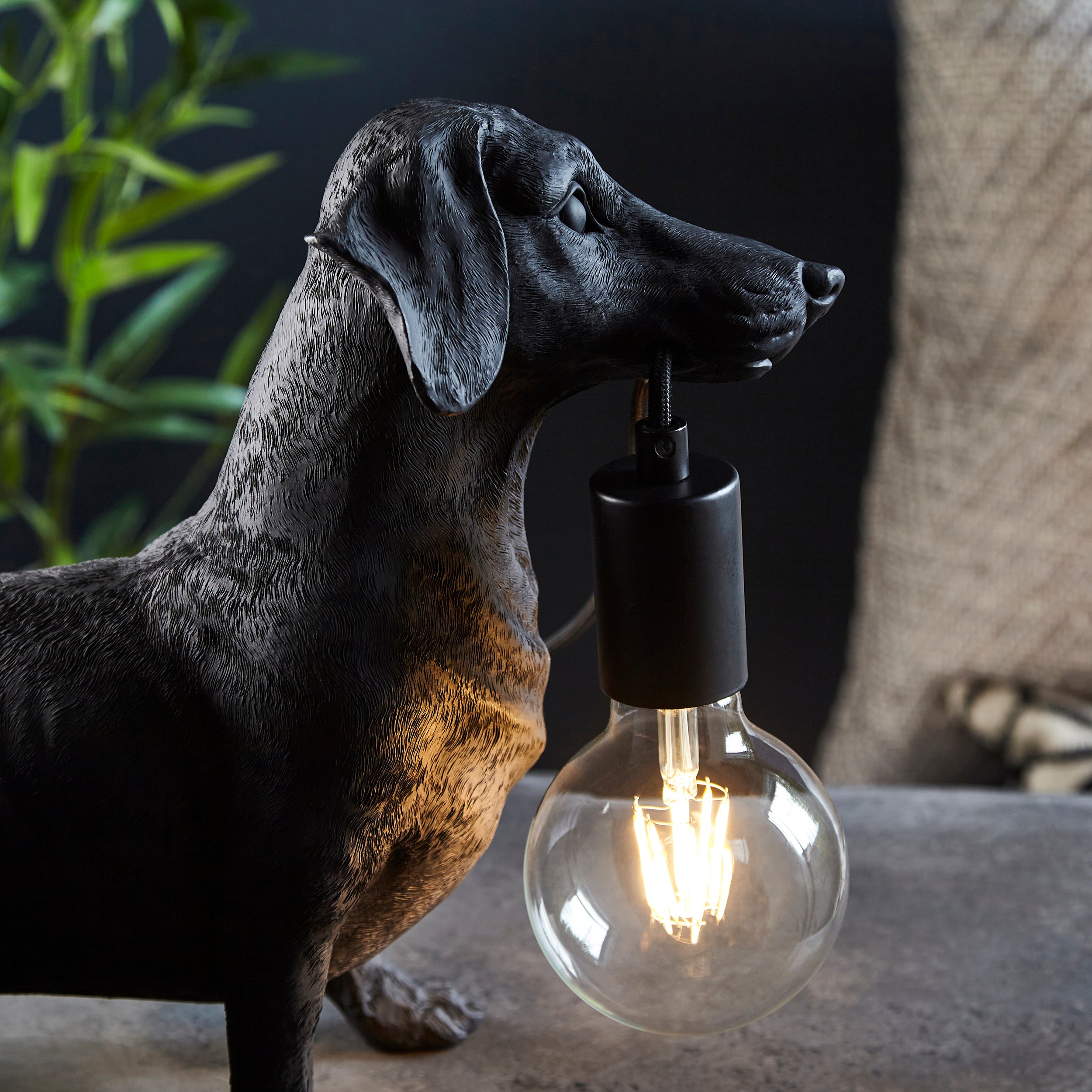 Endon Slinky The Dachshund Table Lamp - Matt Black