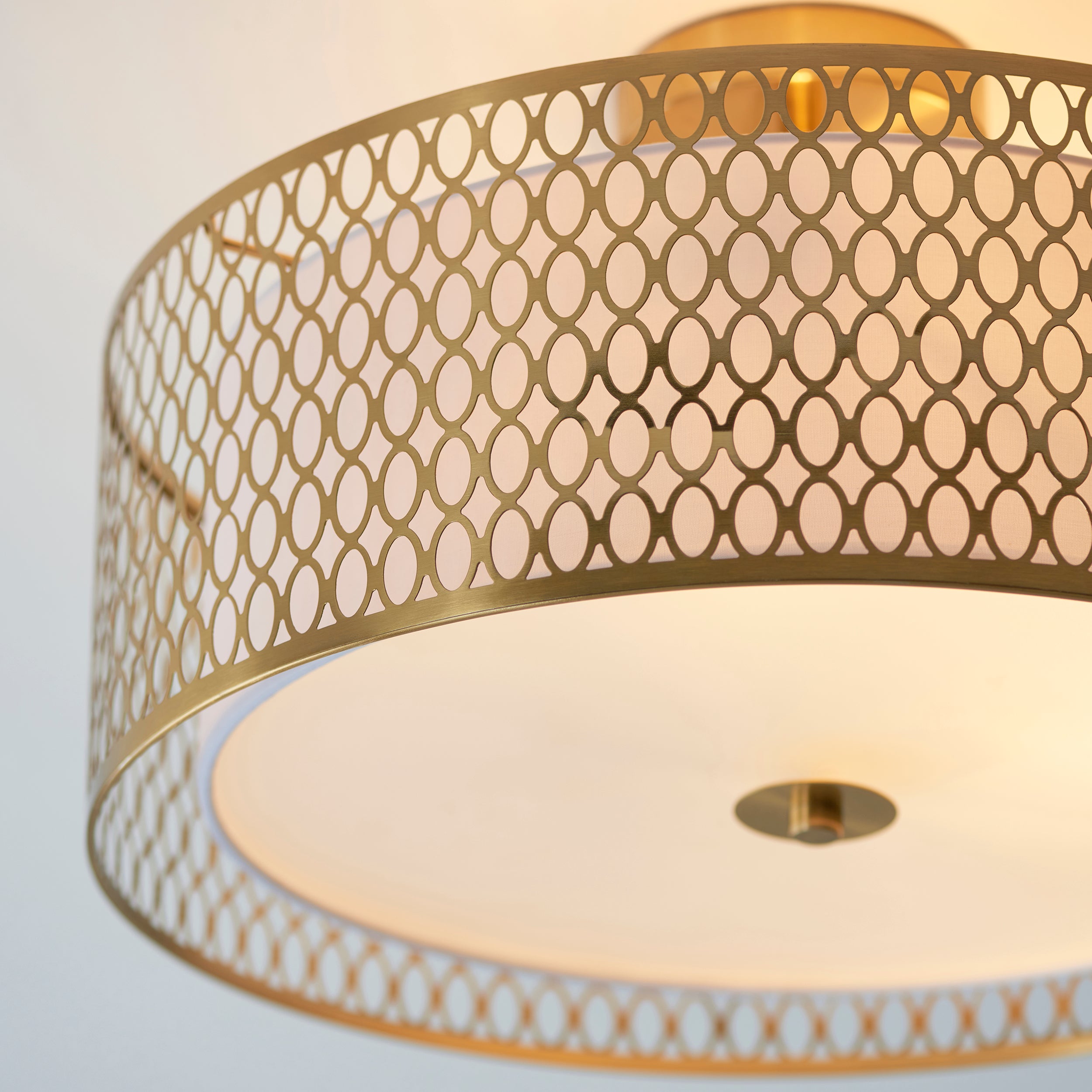 Endon Cordero 3 Light Flush Ceiling - Gold Plate
