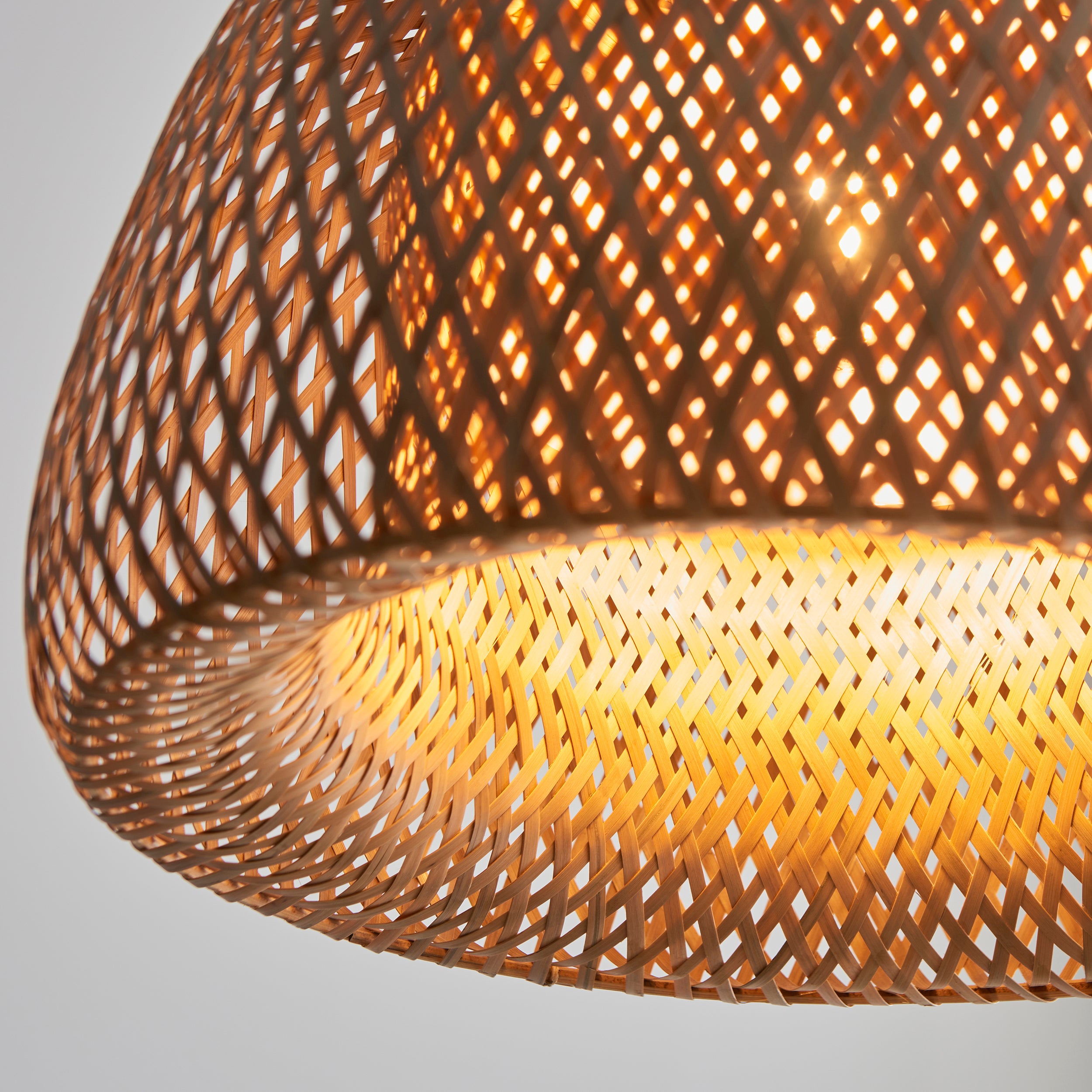 Endon Bali Domed Raffia Twine Pendant - Bamboo Shade