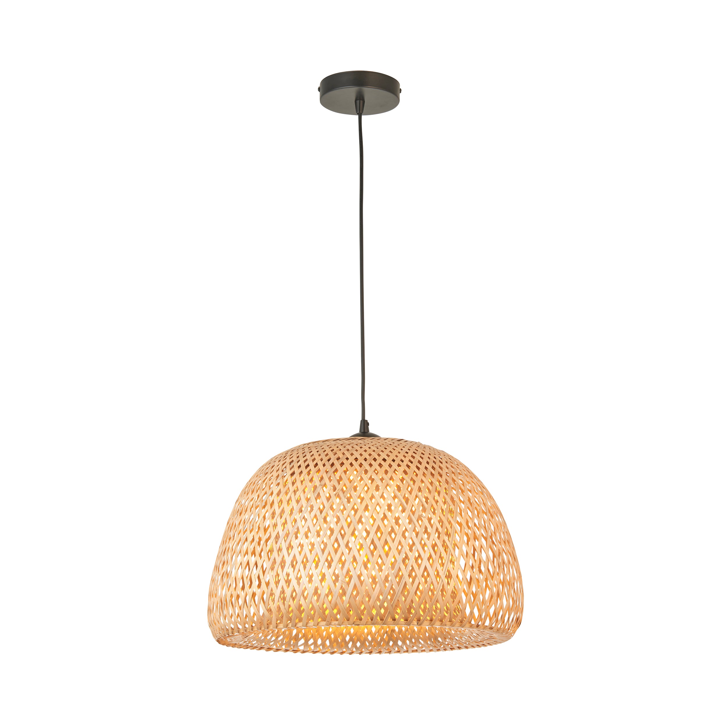 Endon Bali Domed Raffia Twine Pendant - Bamboo Shade