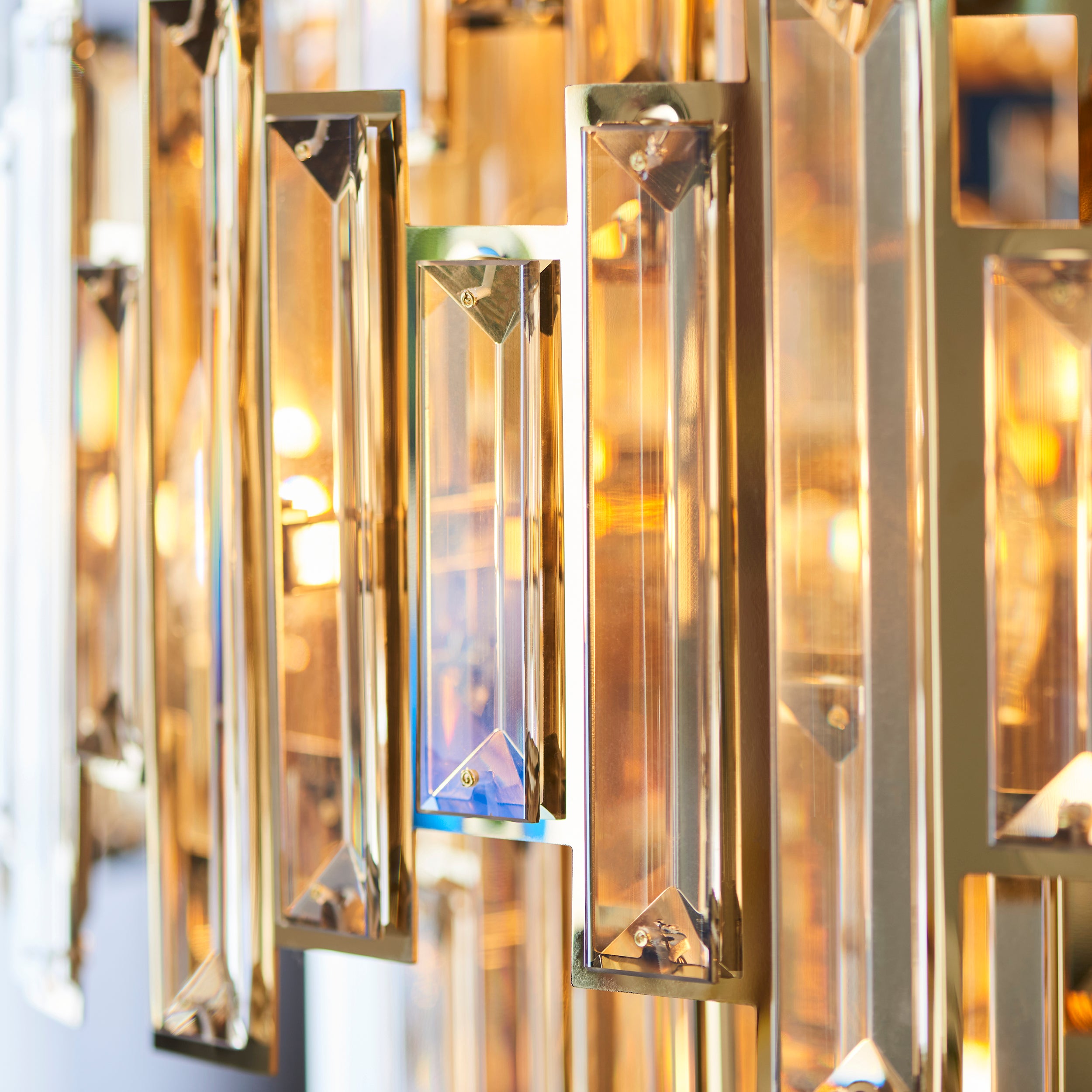 Endon Viviana 15 Light Ceiling Pendant - Champagne Crystal & Gold Plate Effect