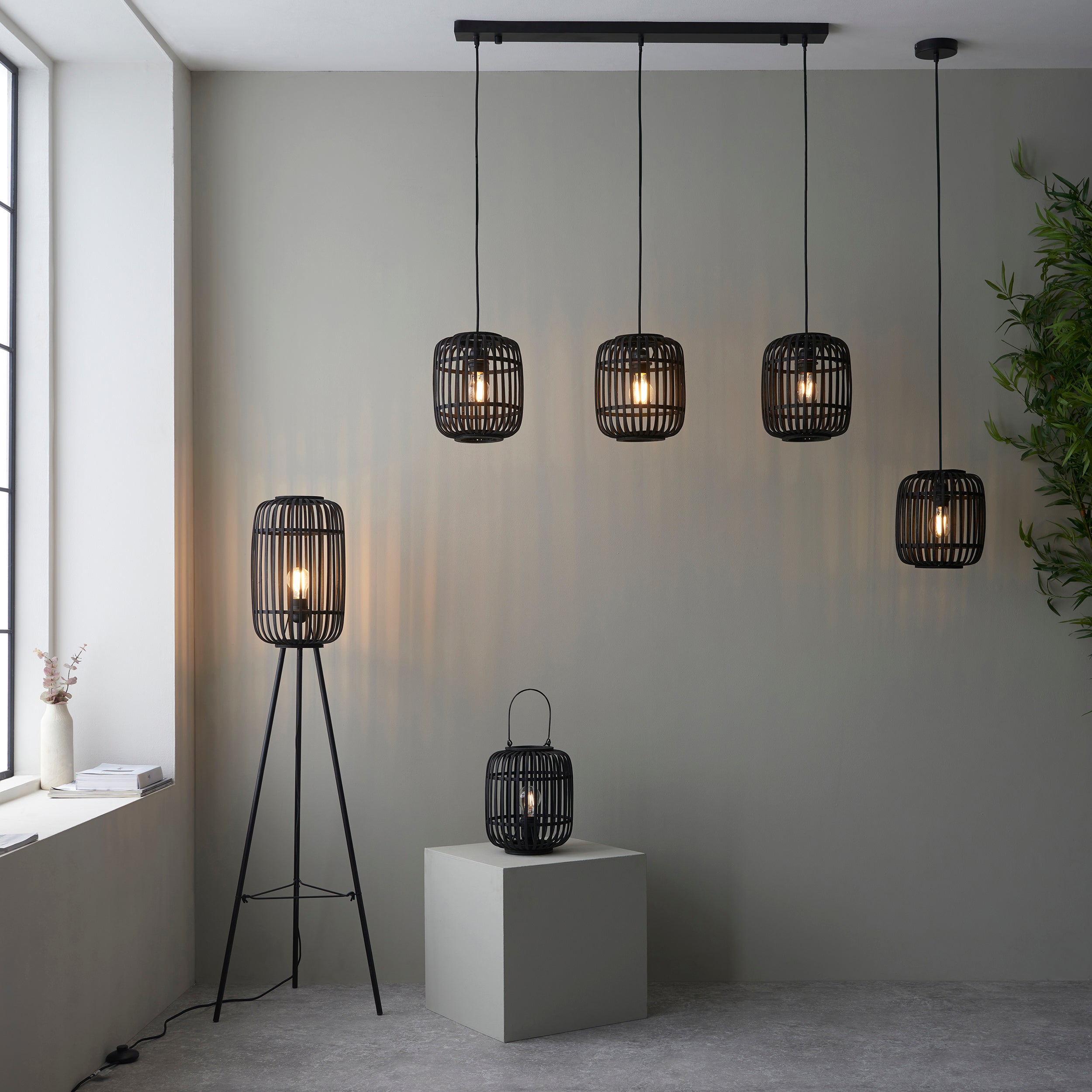 Endon Mathias Table Lamp - Dark Stained Bamboo