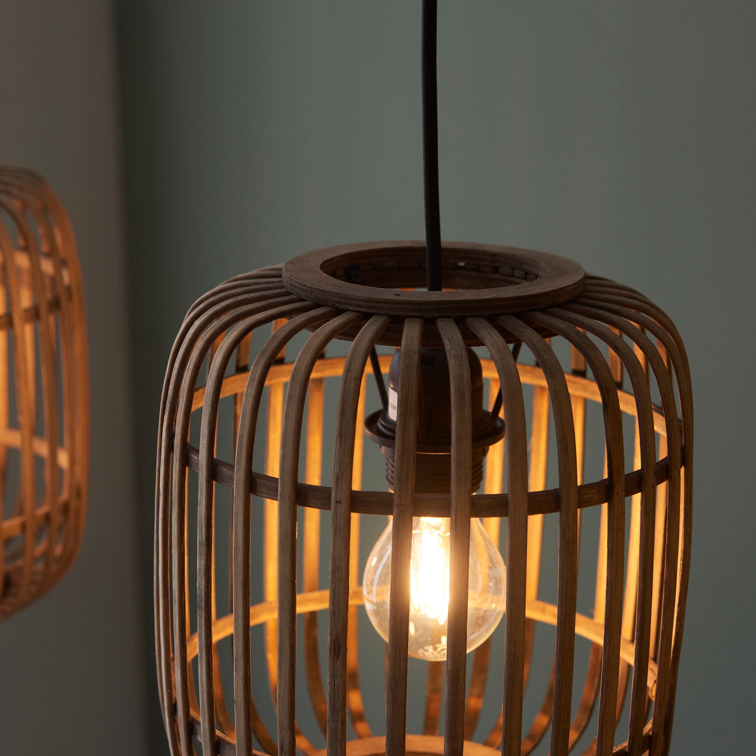 Endon Mathias Bamboo 3 Light Linear Pendant - Natural Bamboo