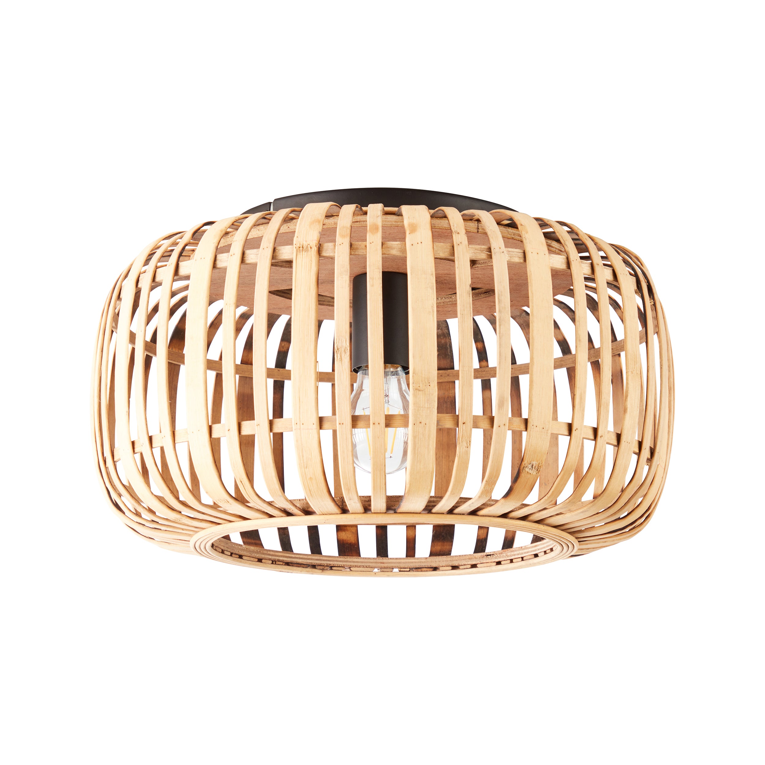 Endon Mathias Bamboo Single Flush Ceiling Light - Natural Bamboo