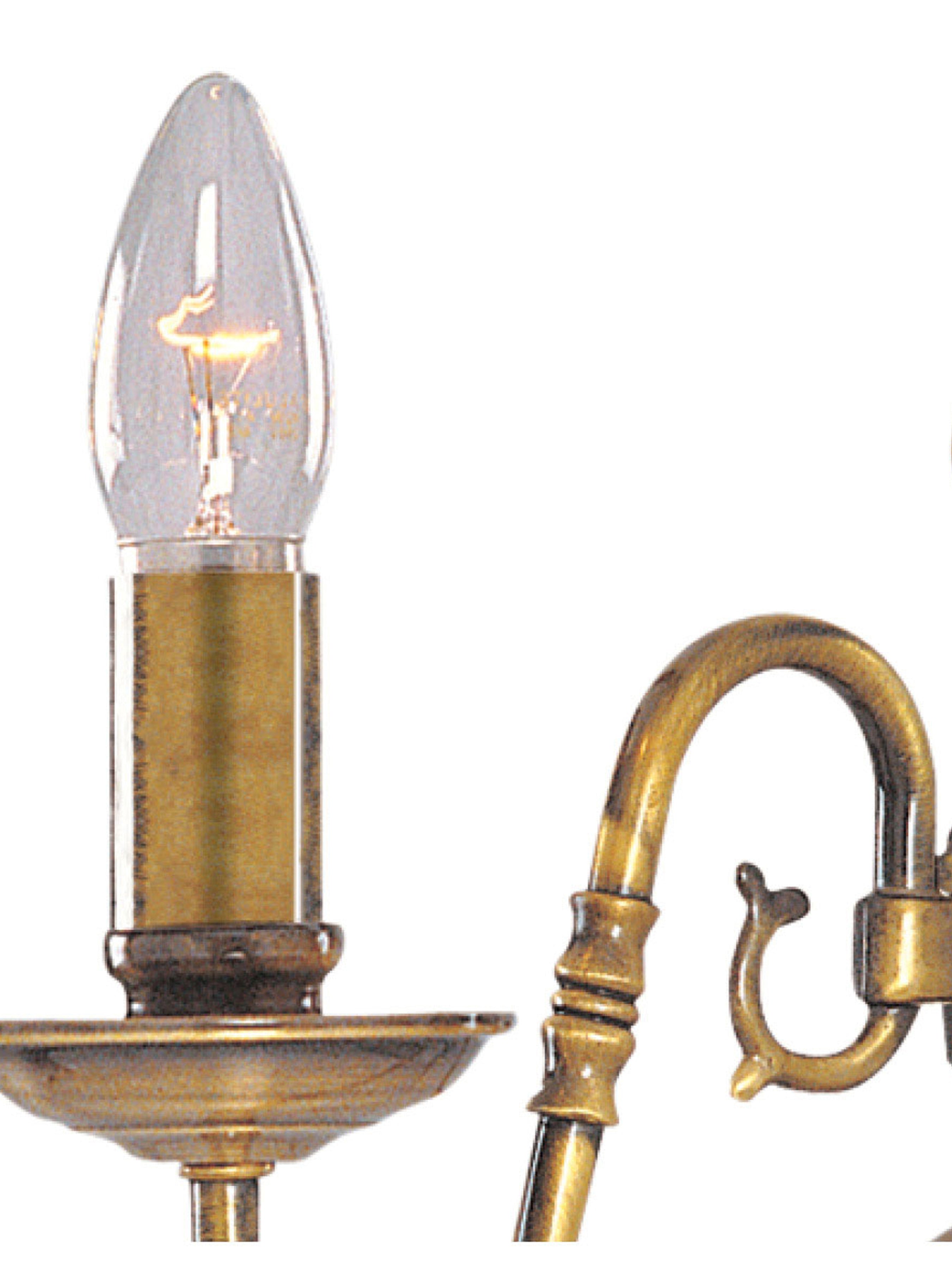 Searchlight Fearnside Solid Antique Brass 2 Light Wall Bracket With Metal Candle Covers
