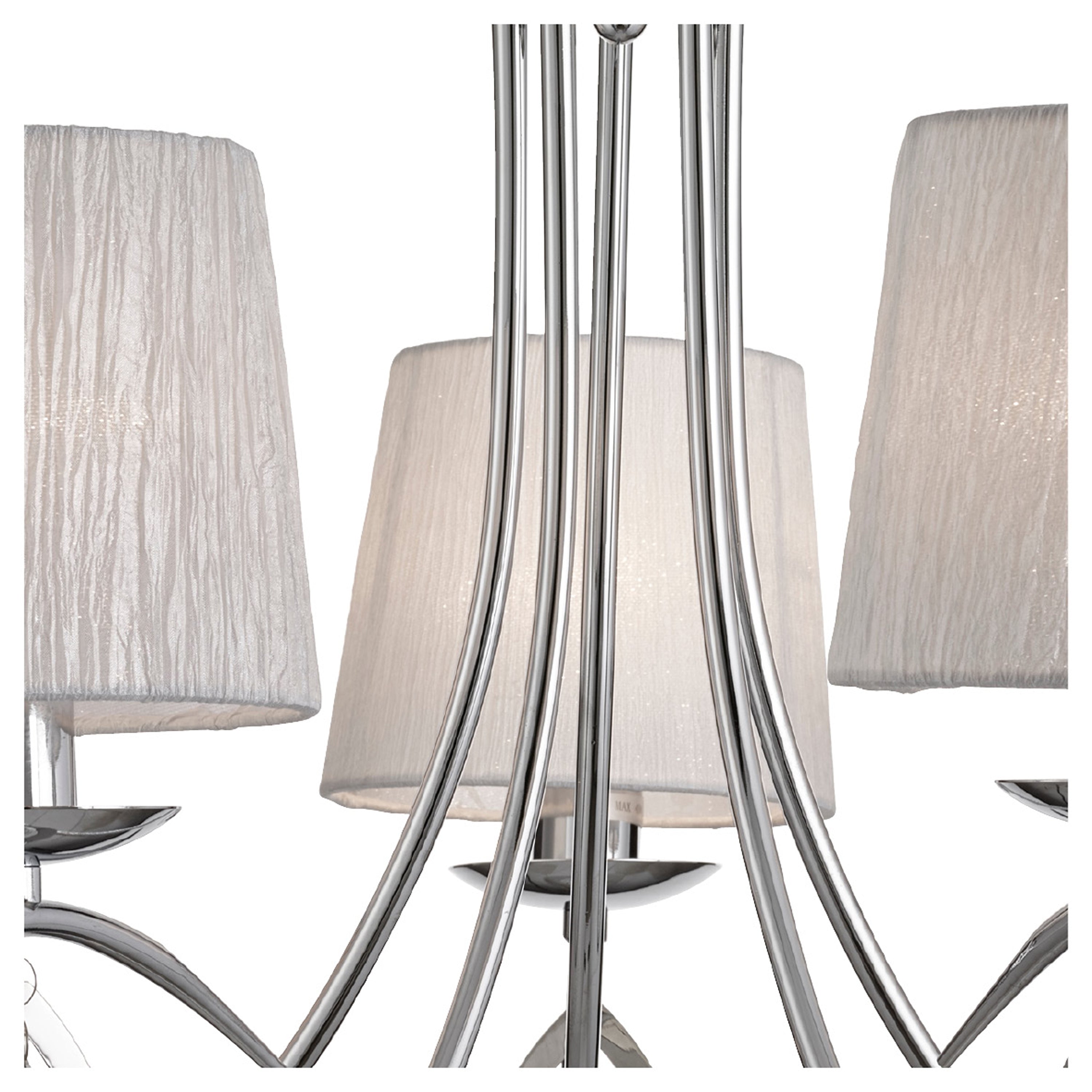 Searchlight Alroy  Chrome 5 Light Ceiling Fitting With Pleated Shade