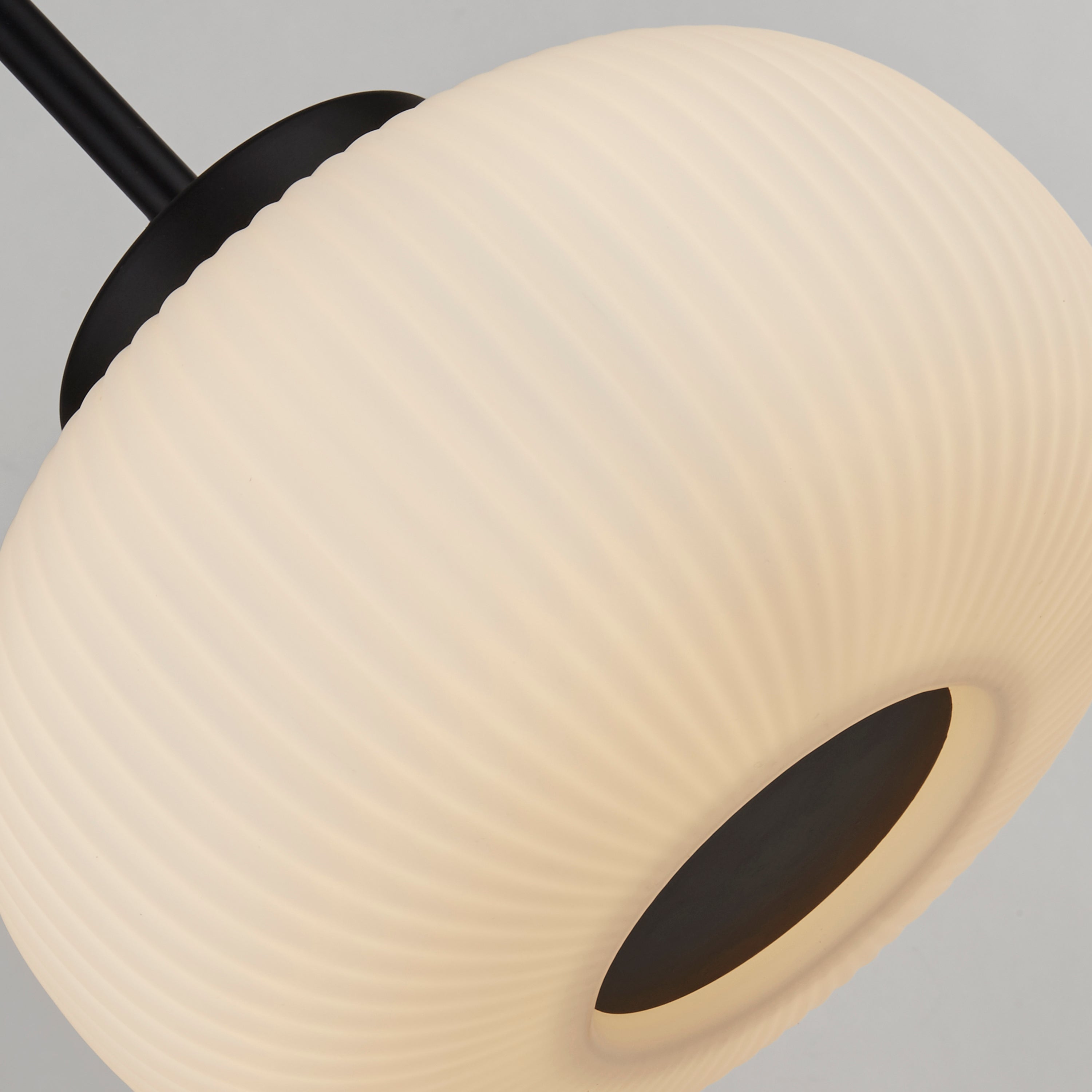 Searchlight Leopold 3 Light Bar Ceiling Pendant - Matt Black & Frosted Glass
