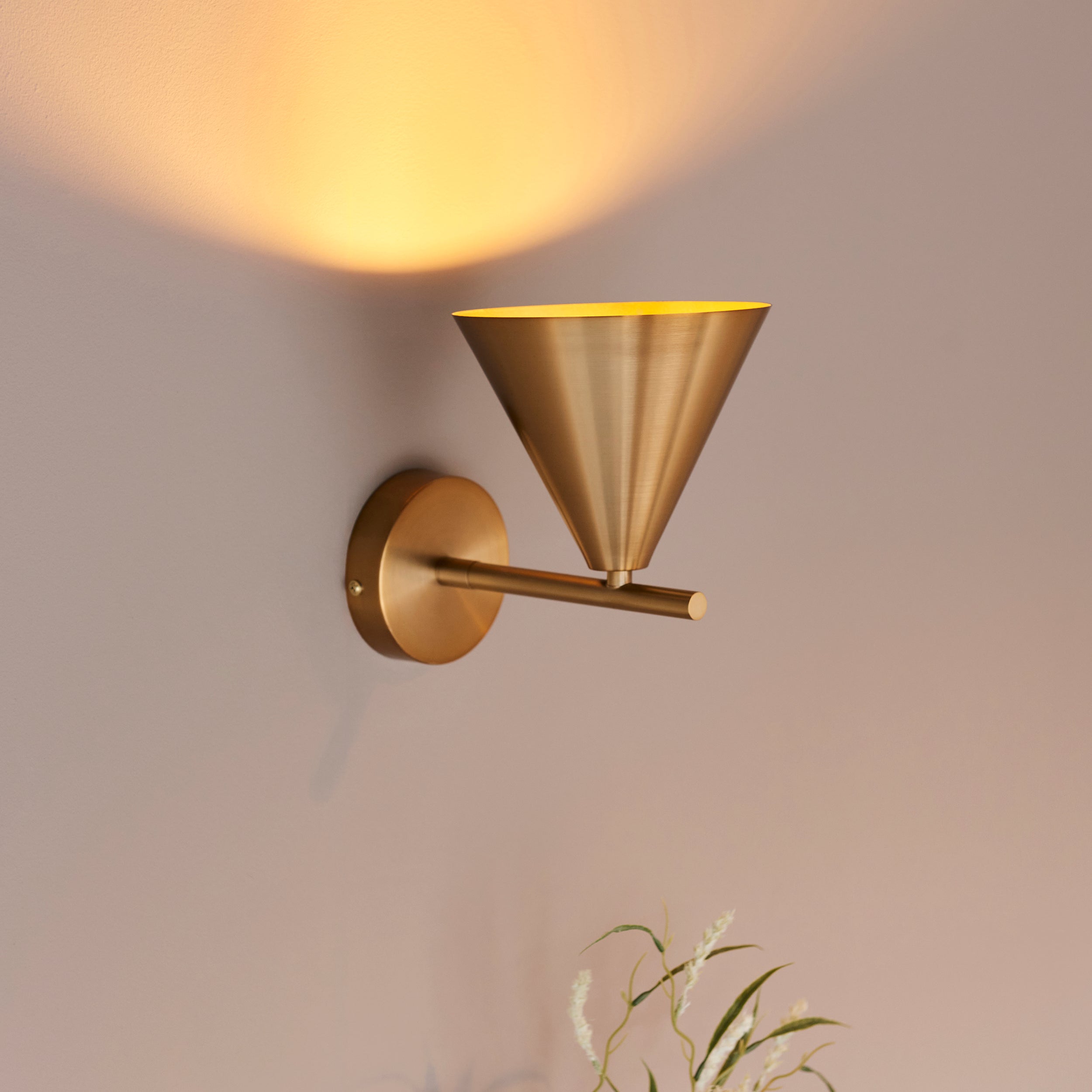 Endon Cape 1 Light Wall Light - Warm Antique Brass
