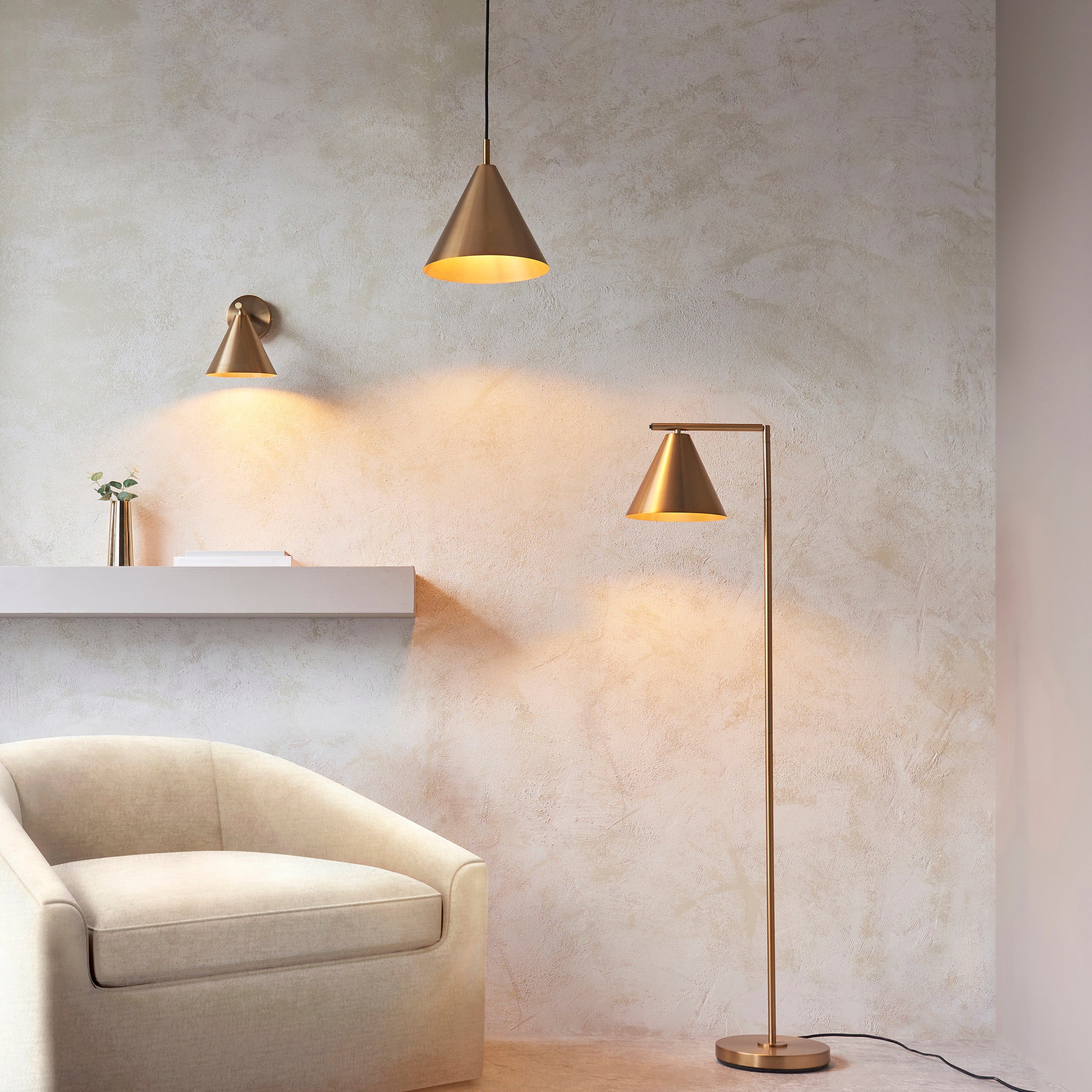 Endon Cape 1 Light Wall Light - Warm Antique Brass