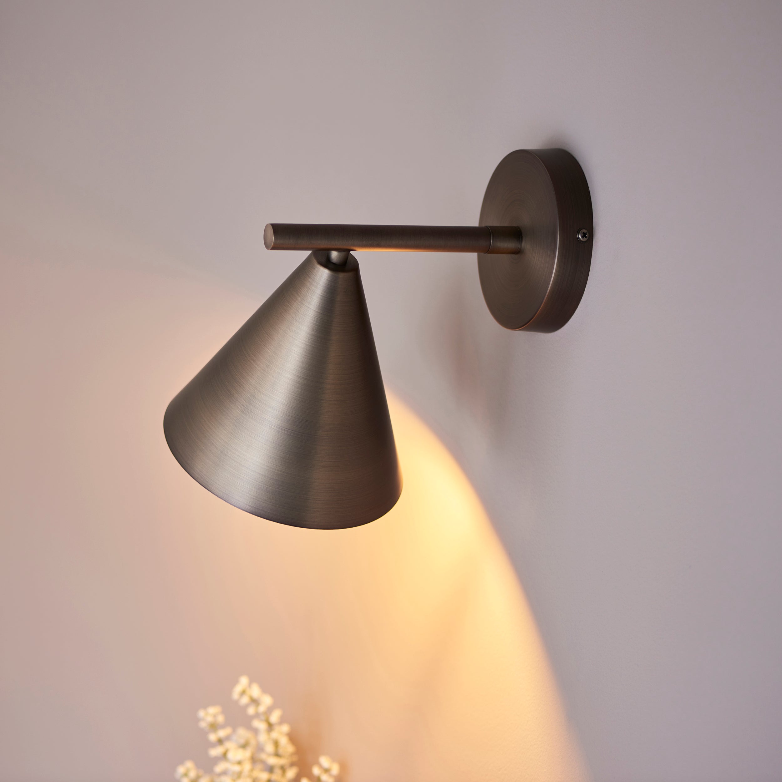 Endon Cape 1 Light Wall Light - Brushed Antique Bronze