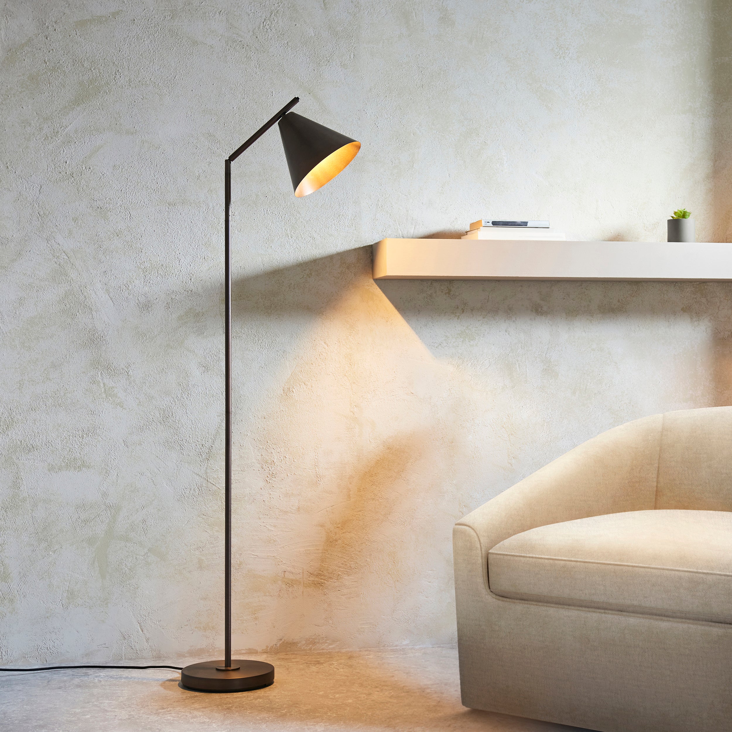 Endon Cape 1 Light Floor - Brushed Antique Bronze