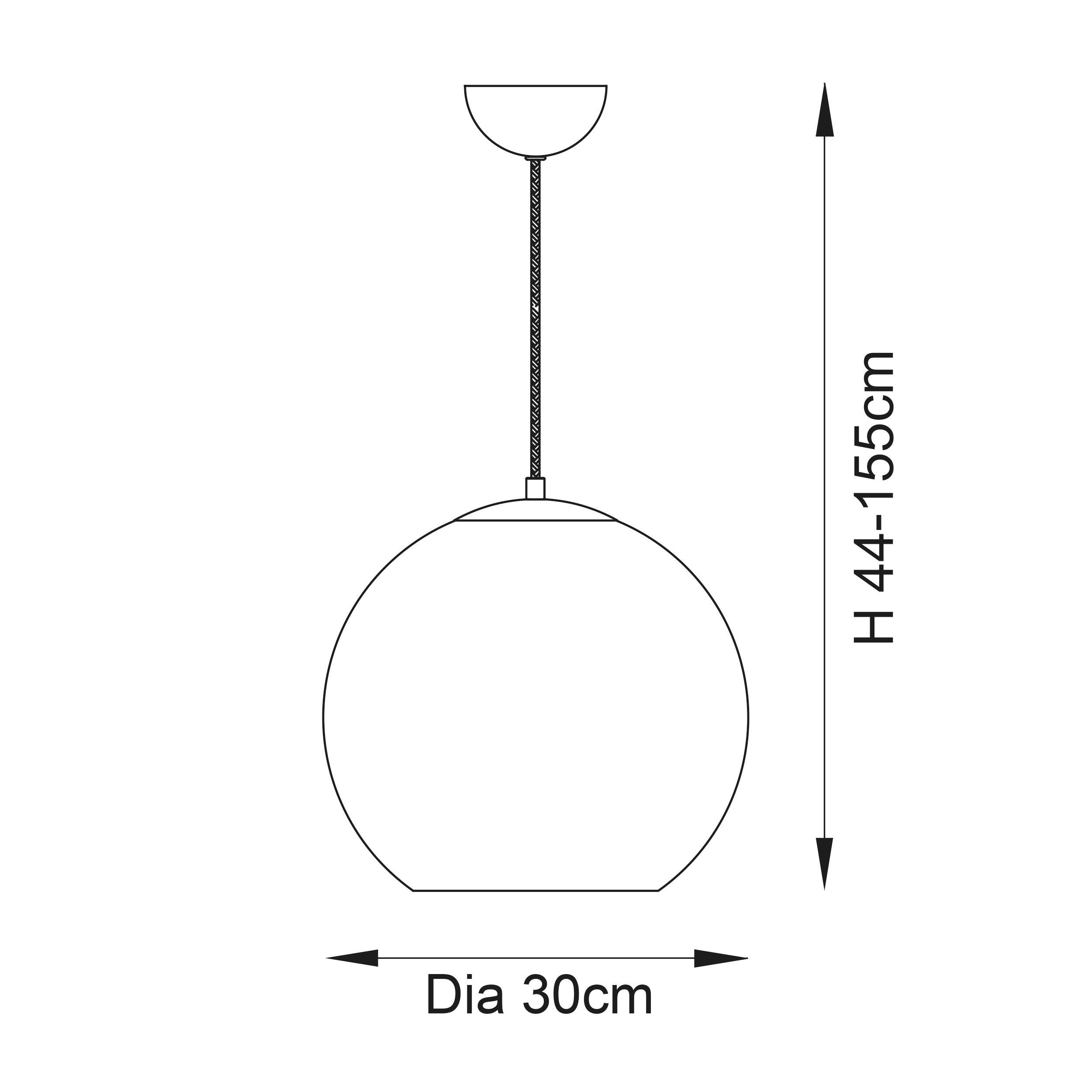 Endon Boli Single Pendant - Copper Mirrored Glass & Matt Black Paint