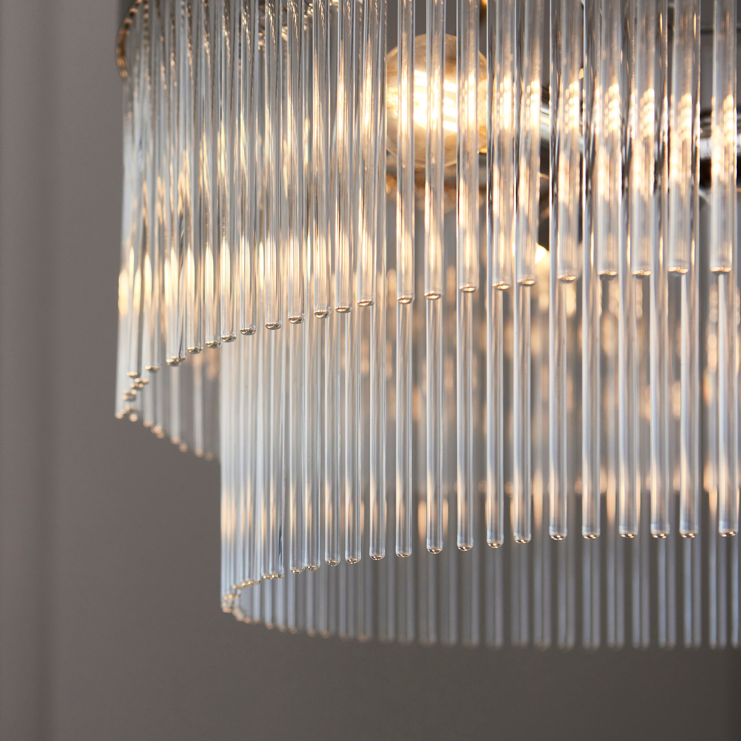 Endon Marietta 5 Light Pendant - Bright Nickel Plate & Clear Glass