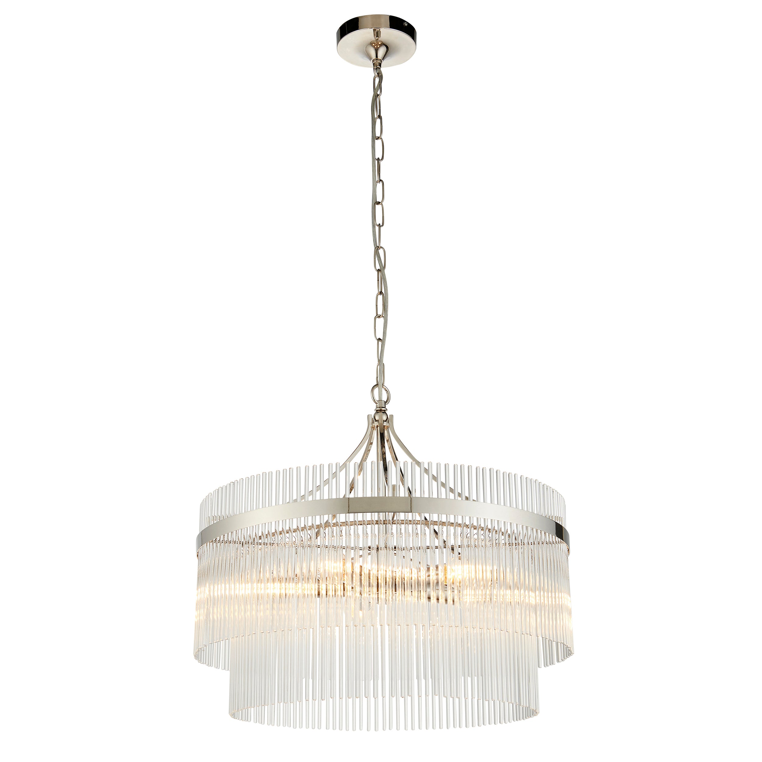 Endon Marietta 5 Light Pendant - Bright Nickel Plate & Clear Glass