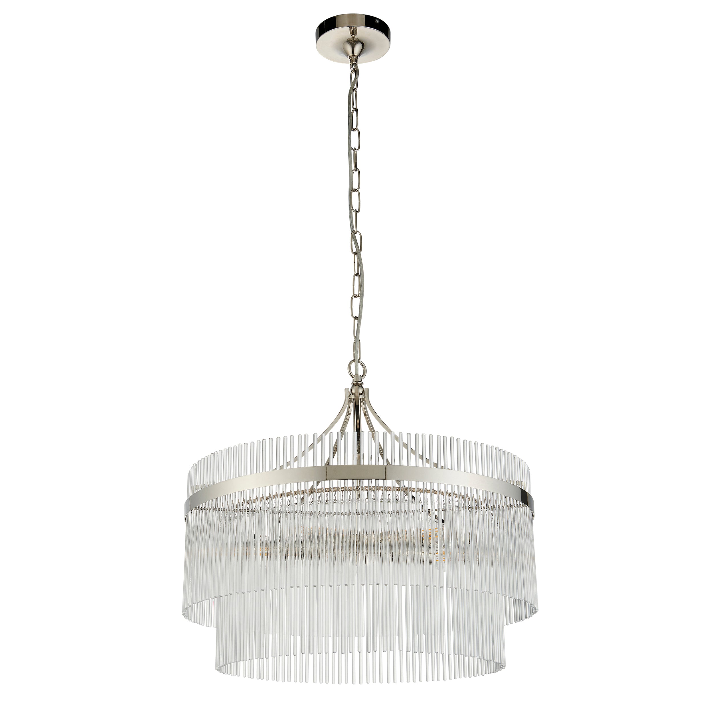 Endon Marietta 5 Light Pendant - Bright Nickel Plate & Clear Glass